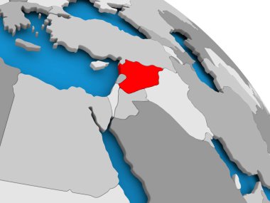 Haritada kırmızı Suriye'de