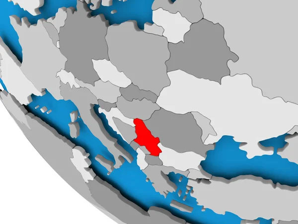 Szerbia a politikai földgömb — Stock Fotó