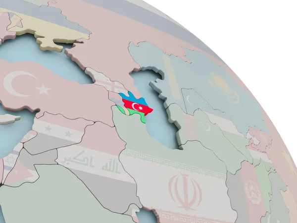 아제르바이잔의 국기와 지도 — 스톡 사진