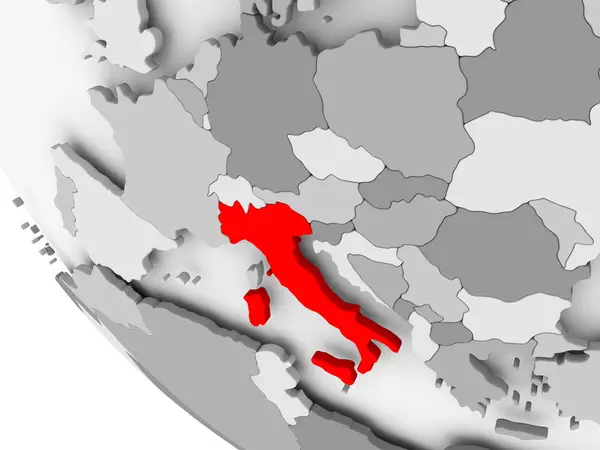 Carte de l'Italie en rouge — Photo