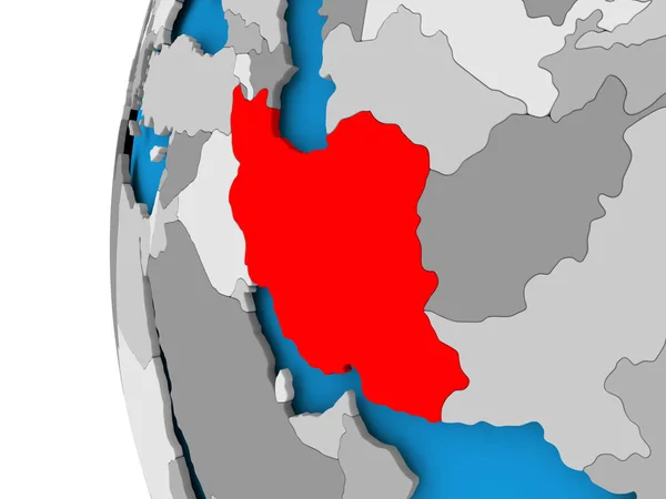 Kaart van Iran op politiek wereldbol — Stockfoto