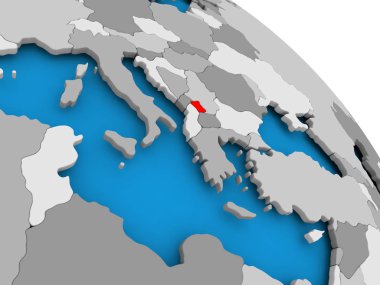 Haritada kırmızı Kosova'da