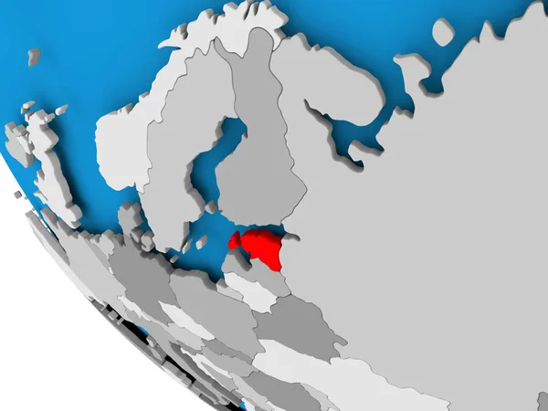 Estonia na Globus polityczny — Zdjęcie stockowe