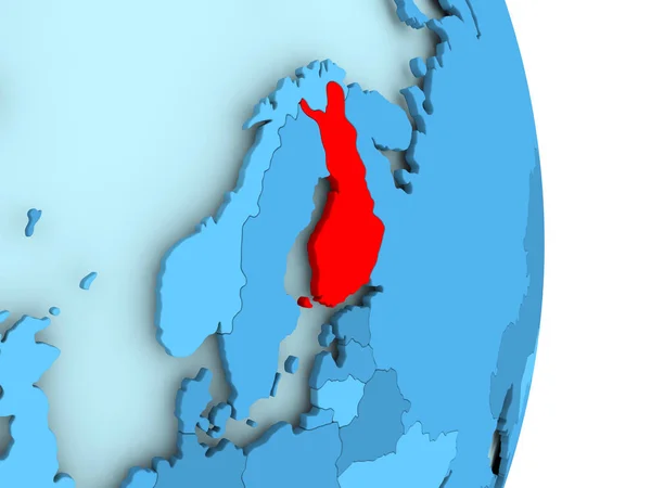 Piros Finnország Térkép — Stock Fotó