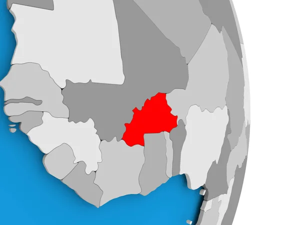 Burkina faso na zeměkouli — Stockfoto