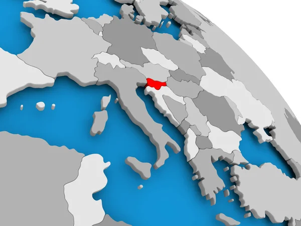 Σλοβενία με κόκκινο χρώμα στο χάρτη — Φωτογραφία Αρχείου