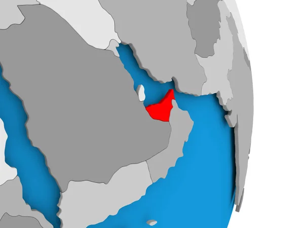 Verenigde Arabische Emiraten op wereldbol — Stockfoto