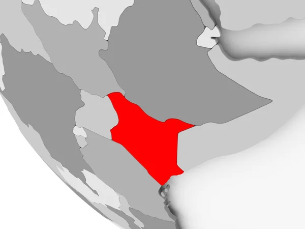 Mapa Keni v červené barvě — Stock fotografie