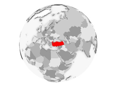 Türkiye'de gri Globe izole