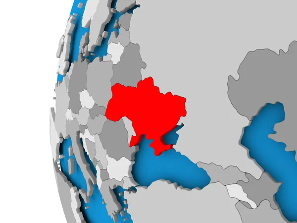 乌克兰政治地球仪上的地图 — 图库照片
