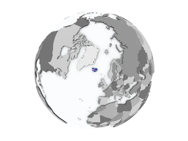 Islândia no globo isolado — Fotografia de Stock