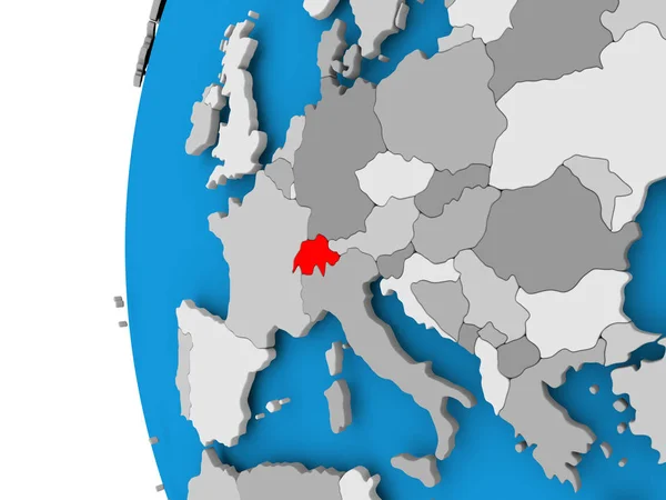 Mapa de Suiza en el mundo político —  Fotos de Stock