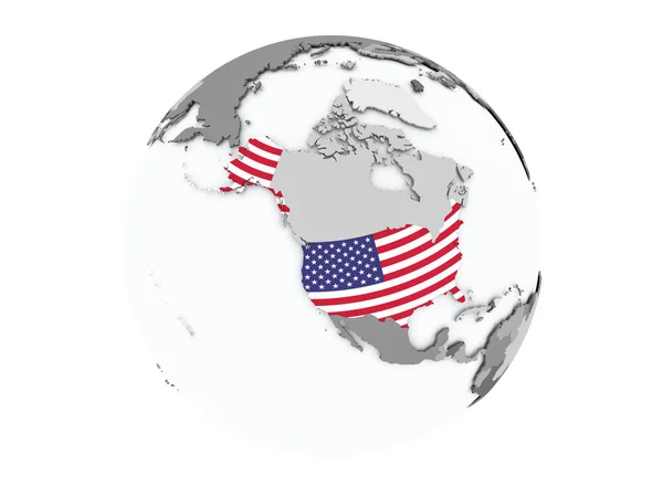 USA on globe isolated — Stock Photo, Image