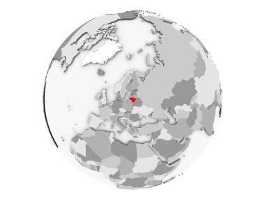 Litvanya gri Globe izole