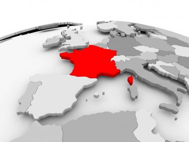 Fransa üzerinde gri Küre