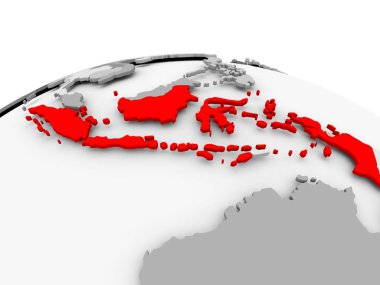 Endonezya gri küre üzerinde