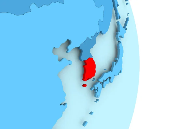 Karta över Sydkorea i rött — Stockfoto
