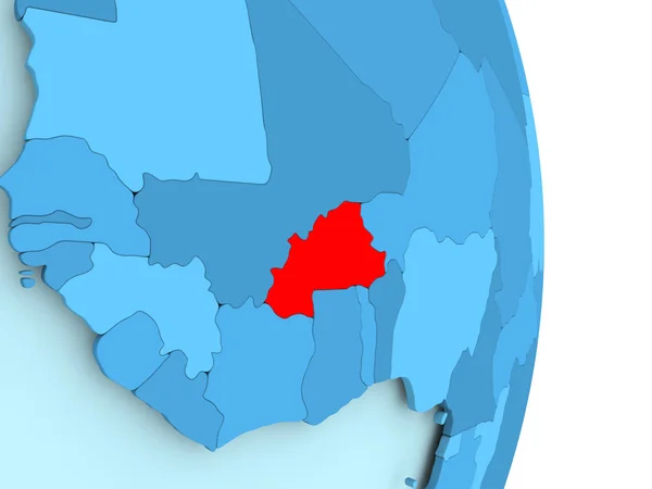 Mapa de Burkina Faso en rojo — Foto de Stock