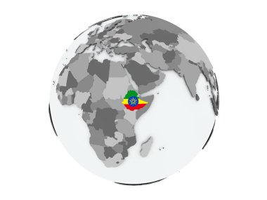 Etiyopya izole küre üzerinde