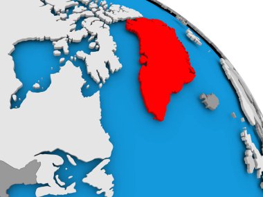 Grönland'haritada kırmızı