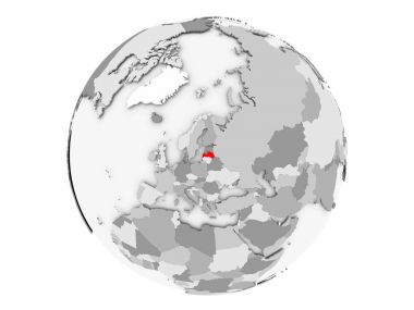 Letonya gri Globe izole