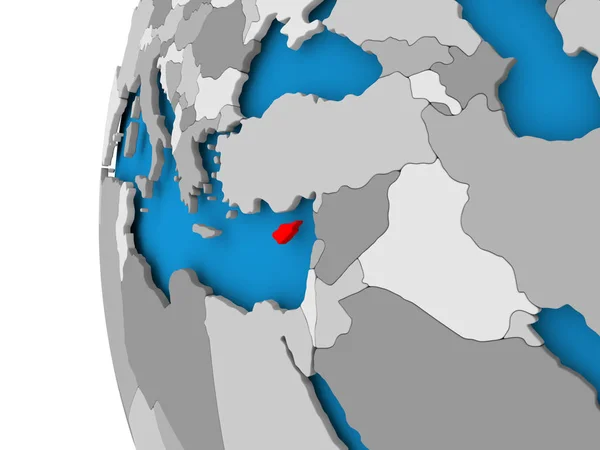 Map of Cyprus on political globe — Stock Photo, Image