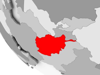 Afganistan Haritası kırmızı