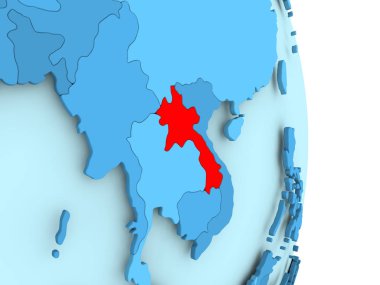 Laos Haritası kırmızı