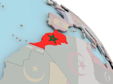 Fas Haritası bayrak ile