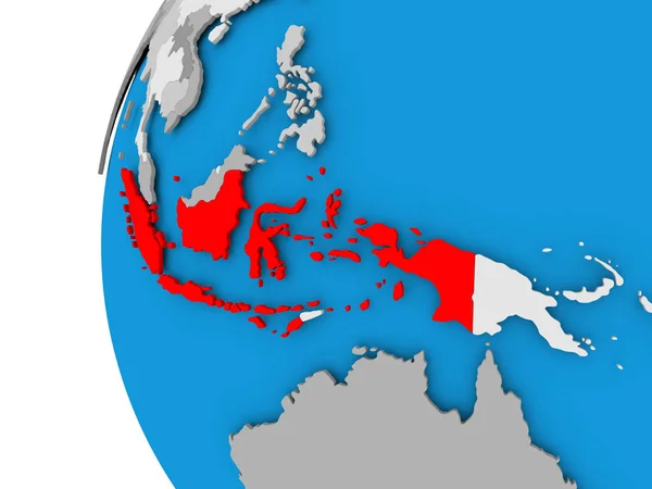 Карта Индонезии на политическом глобусе — стоковое фото