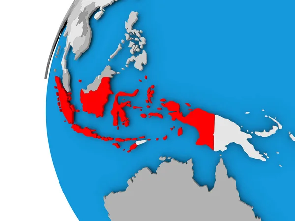 Mapa de Indonesia en el mundo político —  Fotos de Stock