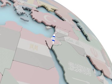 İsrail Haritası bayrak ile