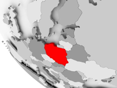 Polonya Haritası kırmızı