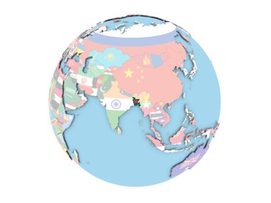 Bangladeş izole küre üzerinde