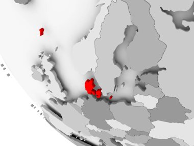 Harita Danimarka kırmızı