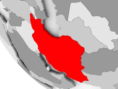 Iran Haritası kırmızı