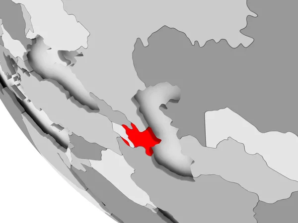 Mapa Ázerbájdžánu v červené barvě — Stock fotografie