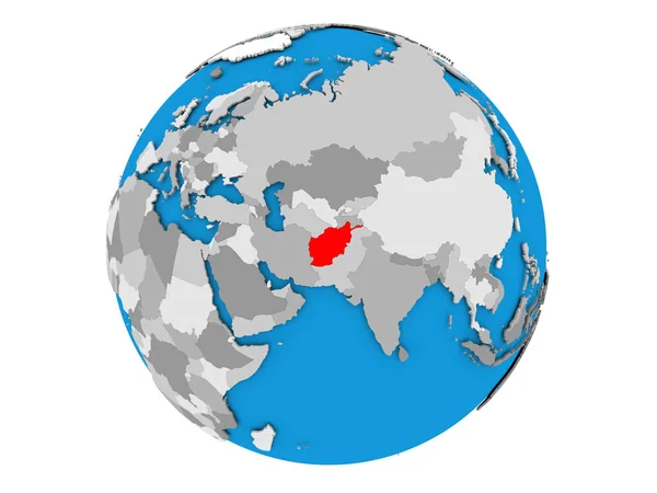 Afghanistan på globe isolerade — Stockfoto