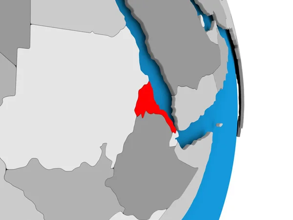 Eritrea på jordglob — Stockfoto