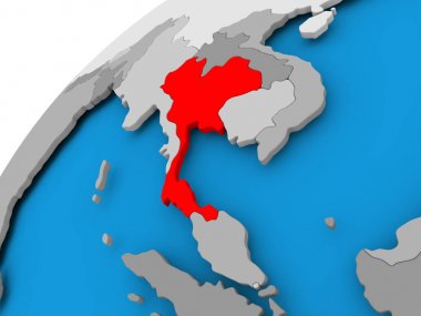 Tayland Haritası kırmızı