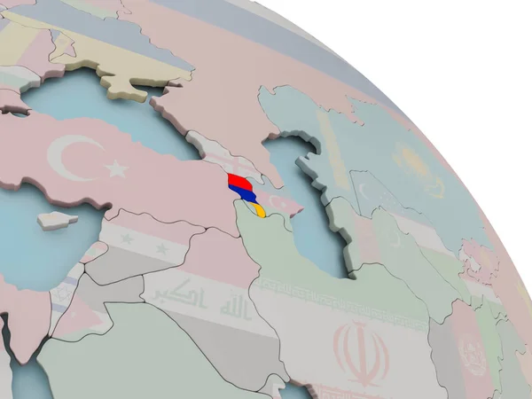 Kaart van Armenië met vlag — Stockfoto