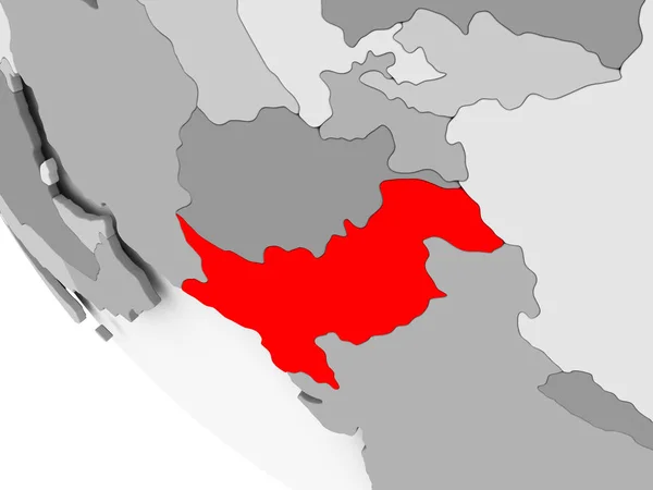 Karta över Pakistan i rött — Stockfoto