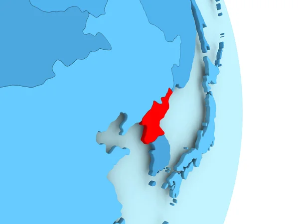 Mappa della Corea del Nord in rosso — Foto Stock