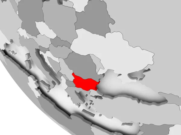 Bulgaristan Haritası kırmızı — Stok fotoğraf