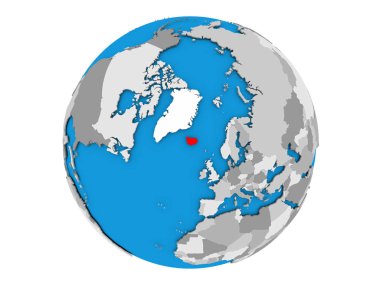 İzlanda izole küre üzerinde