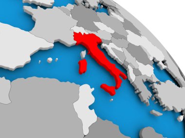 İtalya haritası üzerindeki kırmızı