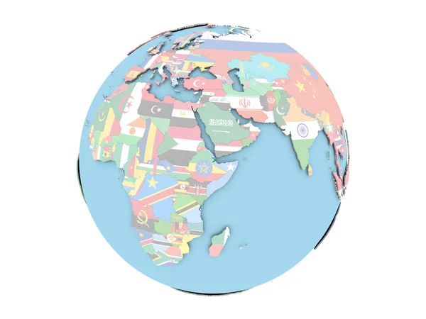 Dżibuti na całym świecie na białym tle — Zdjęcie stockowe