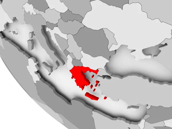 赤のギリシャの地図 — ストック写真
