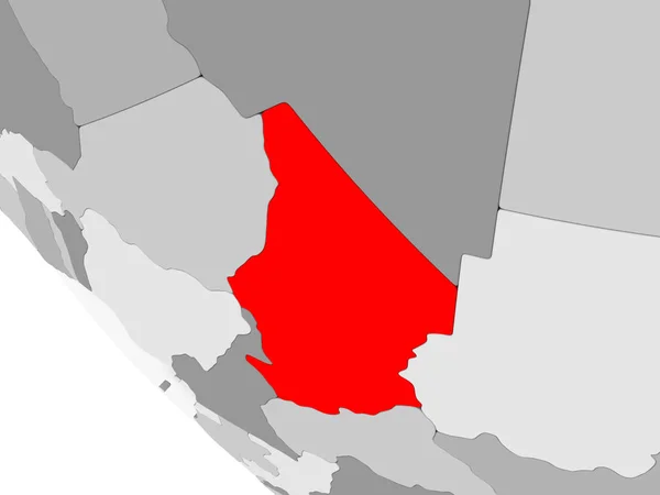 Karte von chad in rot — Stockfoto
