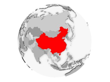 Çin gri Globe izole